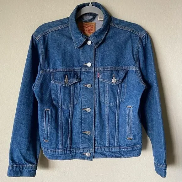 Levi’s Ex-Boyfriend Cotton Denim Trucker Jacket Size S - Picture 5 of 8
